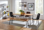 Sherman Natural Acacia Wood/Matte Black Metal Dining Table