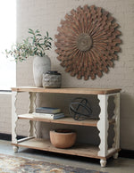 Alwyndale Brown/Antique White Wood Console Sofa Table