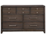 Brueban Gray Wood 7-Drawer Dresser