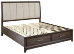 Brueban Gray Wood King Storage Bed