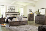 Brueban Gray Wood King Storage Bed