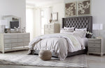 Coralayne Gray Faux Leather Cal King Bed (Oversized)