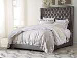 Coralayne Gray Faux Leather King Bed (Oversized)