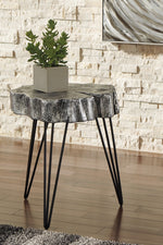 Dellman Antique Silver/Black Metal Accent Table