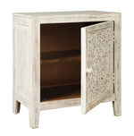 Fossil Ridge White Wood Accent Cabinet