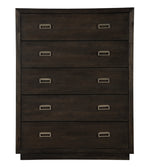 Hyndell Dark Brown Wood 5-Drawer Chest