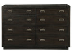 Hyndell Dark Brown Wood 8-Drawer Dresser