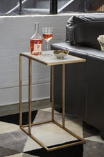 Lanport White/Champagne Accent Table