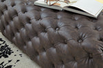 Lister Brown Faux Leather Accent Ottoman