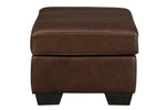 Morelos Chocolate Leather Ottoman