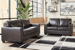 Morelos Gray Leather Loveseat