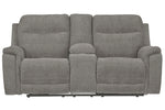 Mouttrie Smoke Power Recliner Loveseat