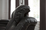 Party Time Midnight Faux Leather Power Recliner Sofa