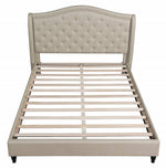 Sophie Beige Fabric Tufted Cal King Bed