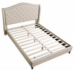 Sophie Beige Fabric Tufted Cal King Bed