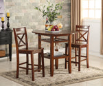 Tartys 2 Cherry Wood Counter Height Chairs with Cross Back