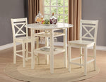 Tartys 2 Cream Wood Counter Height Chairs with Cross Back