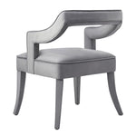 Tiffany Contemporary Grey Velvet Arm Chair