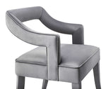 Tiffany Contemporary Grey Velvet Arm Chair