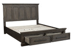 Toulon Wire-Brushed Distressing Dark Oak Cal King Bed