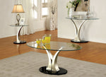 Valo Silver Glass/Stainless Steel Coffee Table