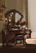 Vendome Cherry Wood Vanity Desk Decorative Carving with 7 Drawers