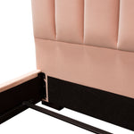 Venus Blush Pink Velvet Tufted King Bed (Oversized)