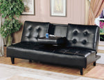 Verano Black Faux Leather Click-Clack Sofa Bed