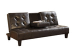 Verano Espresso Faux Leather Click-Clack Sofa