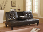 Verano Espresso Faux Leather Click-Clack Sofa