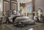 Versailles Antique Platinum Velvet Queen Bed (Oversized)