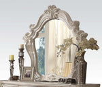 Versailles Bone White Wood Frame Mirror with Poly Resin Decor