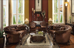 Versailles Brown Velvet/Cherry Oak Oval Sofa (Oversized)