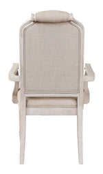 Wynsor 2 Fabric/Antique Champagne Wood Arm Chairs