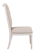 Wynsor 2 Fabric/Antique Champagne Wood Side Chairs