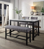 Yelena 2 Gray Fabric/Weathered Espresso Counter Height Chairs