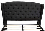 Yvette Black Fabric Tufted Cal King Bed