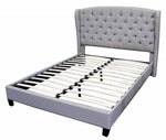 Yvette Grey Fabric Tufted Queen Bed