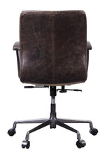 Zooey Distress Chocolate Top Grain Leather Swivel Office Chair