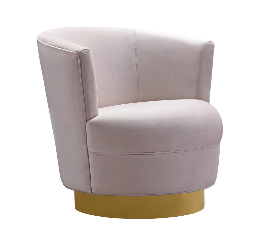 Noah Blush Velvet Swivel Accent Chair