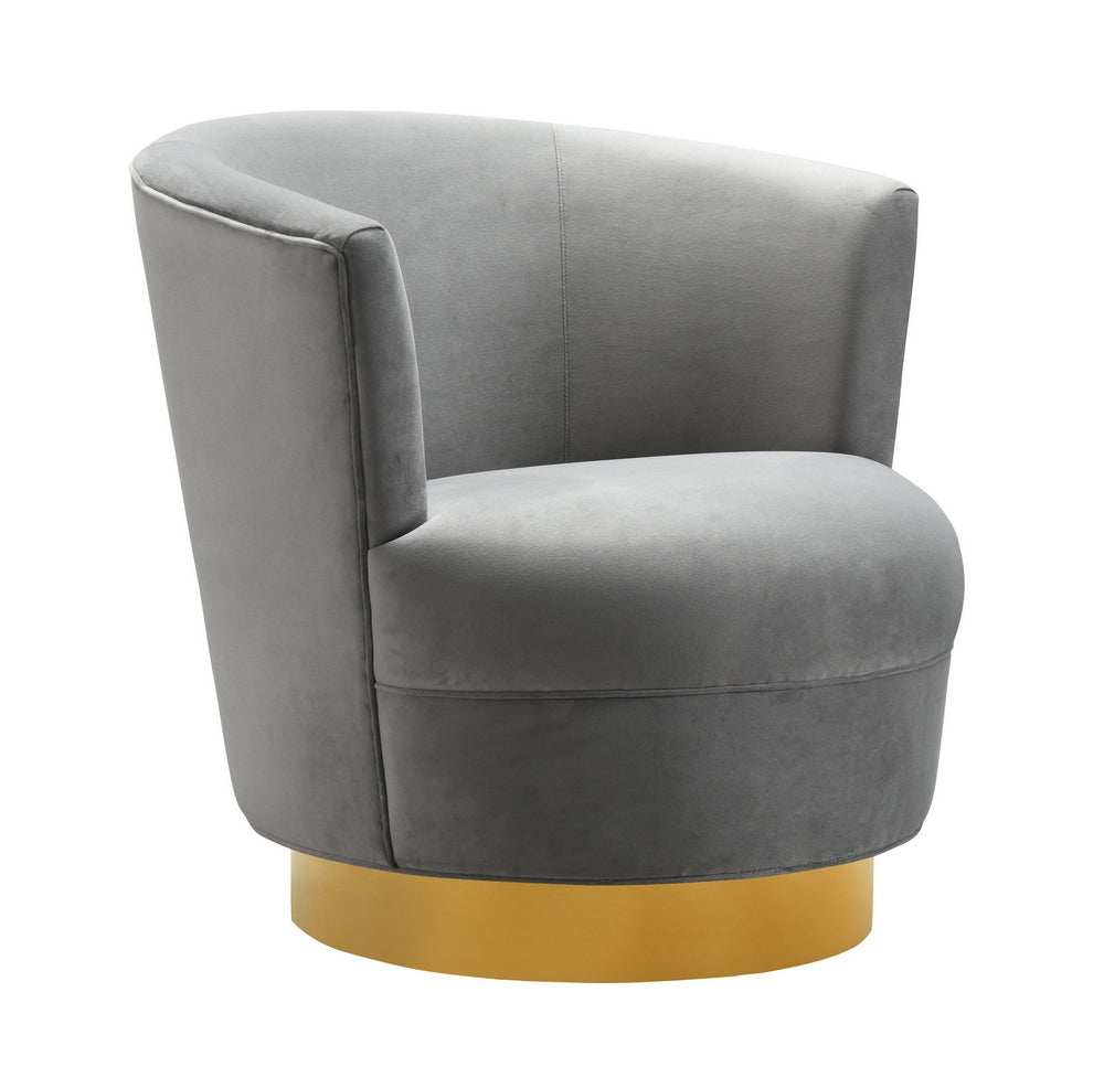 Noah Grey Velvet Swivel Accent Chair