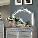 Azha Glam Silver Wood Frame Dresser Mirror