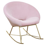 Nolan Contemporary Blush Velvet Rocking Chair