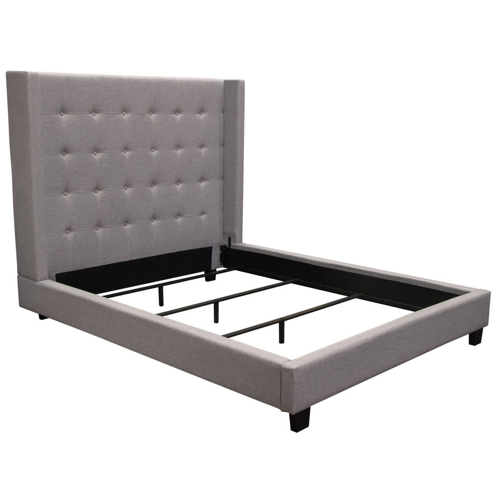 Madison Ave Light Grey Fabric Queen Bed (Oversized)