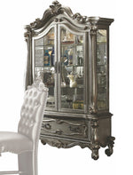 Versailles Antique Platinum Wood Curio Cabinet