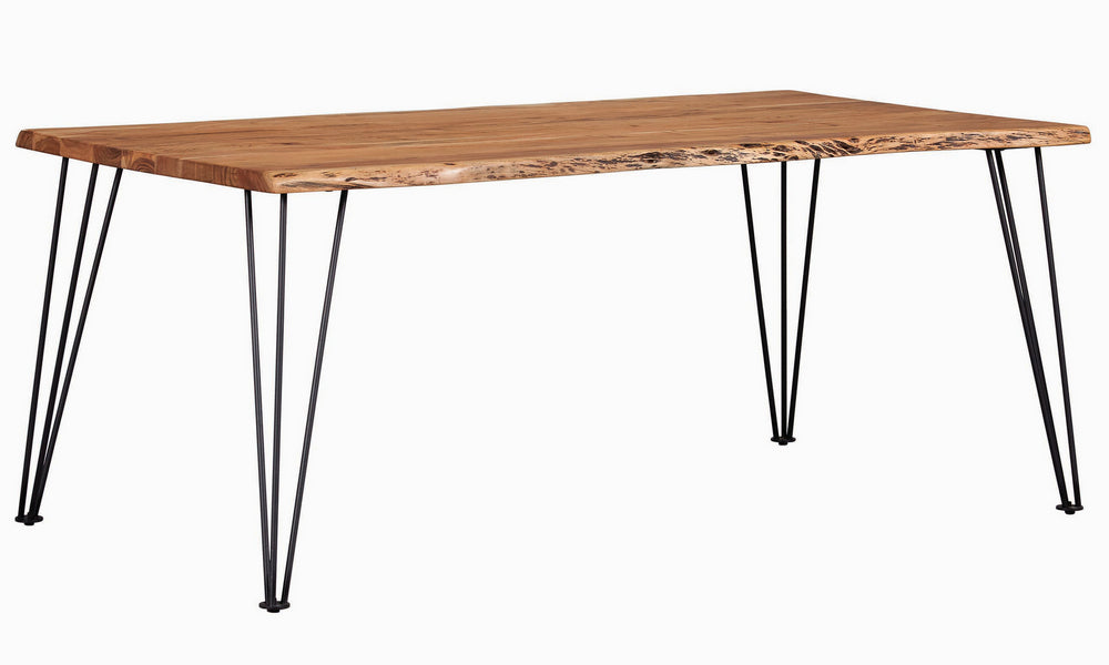 Sherman Natural Acacia Wood/Matte Black Metal Dining Table