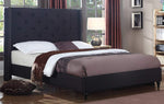 Vero Black Linen Queen Bed