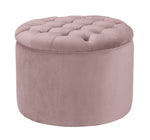 Queen Blush Velvet Storage Ottoman