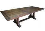 Delphine Vintage Dark Pine Wood Extendable Dining Table