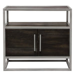 Empire Dark Brown Wood/Silver Metal End Table